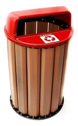Lixeira Ecologica Para Coleta Seletiva 90l Diversas Cores Cor Vermelho