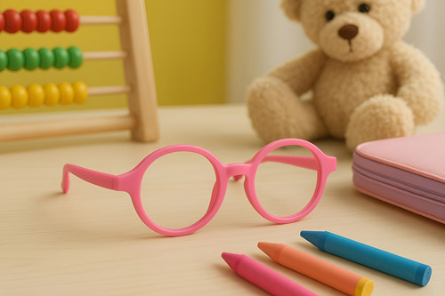 Armação De Óculos Grau Flexível Infantil Menino Menina Cor Rosa