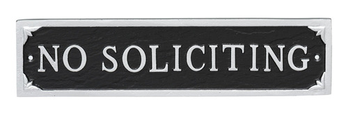 Producto Metal No Soliciting Placa Pared Rectangular