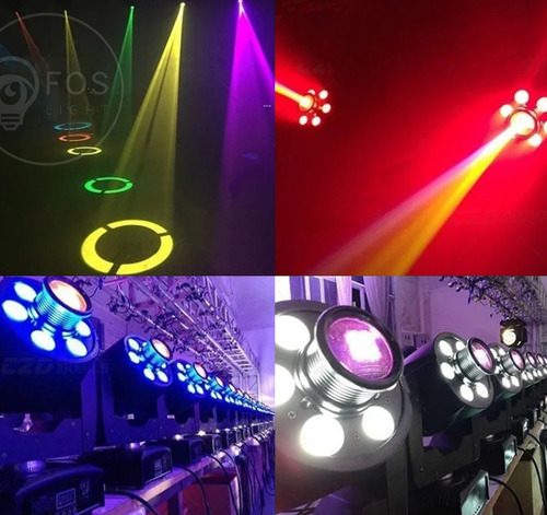 6x Mini Moving 2em1 88w Spot Led 40w Gobos + Wash 48w Dmx Dj