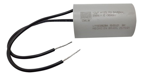 Capacitor Partida 12uf 250v 2 Fios Motor Portão Elétrico Weg