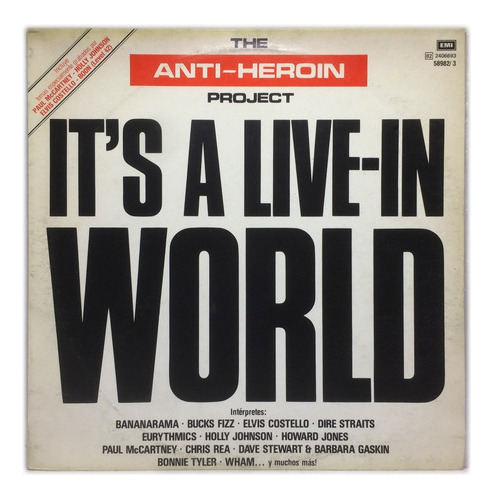 Vinilo The Anti-heroin Project It's A Live-in World Lp 1986 