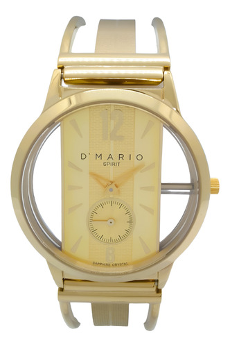 Reloj Dmario Ze1169 Dorado Cristal Zafiro 100% Original