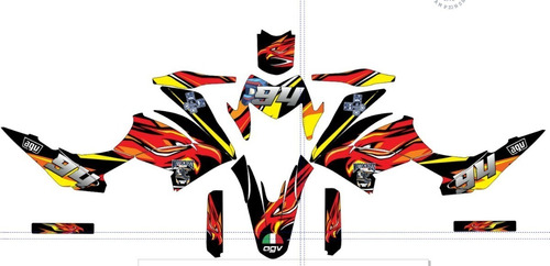 Stickers Para Moto 250grafito Modelo Anterior  Mod-06