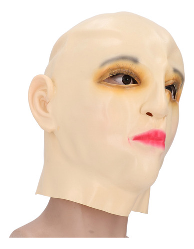 Disfraz De Látex Para Mujer, Cubrecabezas, Rostro Femenino,