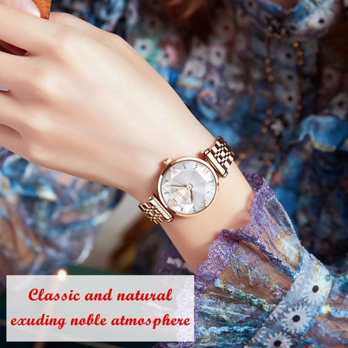 Olevs Relojes De Oro Blanco Para Mujer Reloj De Diamante Pri