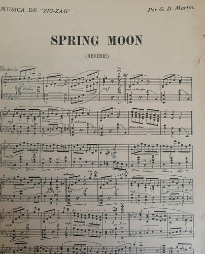 Partitura Antigua. Spring Moon /g.d Martin 1920