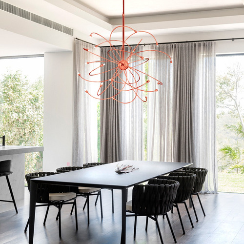 Araña Galaxia Incluye 20 Luces Led Living Comedor Buena Luz Estructura Cobre