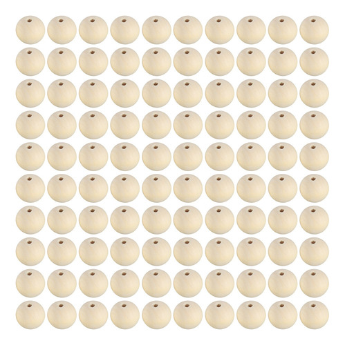 A 100 Cuentas De Madera De 25 Mm Para Decoración Redonda