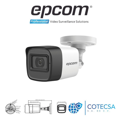 Kit Video Vigilancia Epcom 2 Cámaras 5mp Audio Baluns 500gb