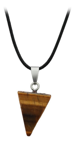 Collar Dije Piedra Punta Flecha Ojo De Tigre Hombre Y Mujer