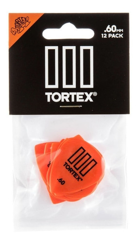 Kit 12 Palhetas Dunlop Tortex Tiii 0.60mm 462p Made Usa Cor Laranja