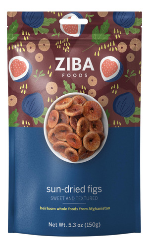 Ziba Foods Heirloom Higos Secos Al Sol, Sin Omg, Vegano, Sin