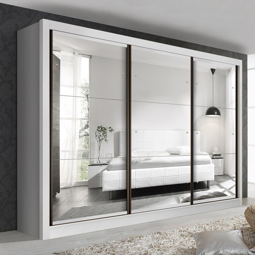 Guarda Roupa Casal Premium Lux 242cm Com Espelho 3 Portas 6