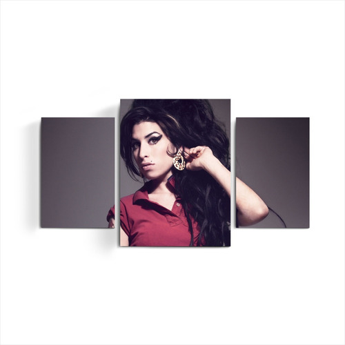 Cuadro Triptico Amy Winehouse Música Jazz R&b Soul Deco