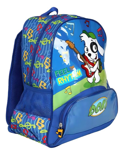 Mochila Escolar Luxcel Doki Feel The Rhythm Música Azul