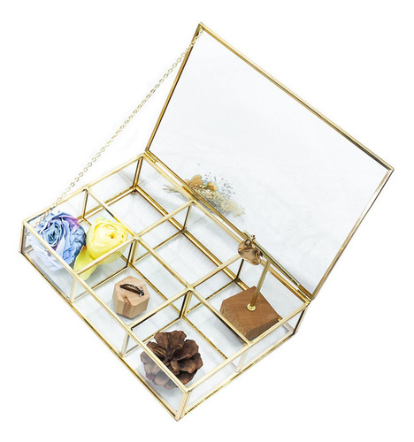 Organizador De Baratijas De Joyería De Vidrio Elegante Con