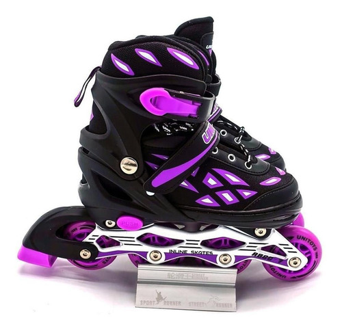 Patins Inline Roller Semi Profissional Base Alumínio 37-40