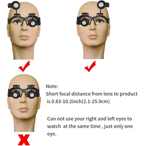 Lupa Para Reparacion De Relojes Con Luz Led 8 Lentes