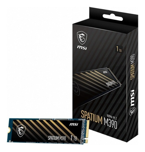 Msi Spatium M390 Nvme M.2 1tb Ssd Interno Para Juegos Pcie Gen3 Hasta 3300 Mb/s 3d Nand Hasta 1200 Tbw