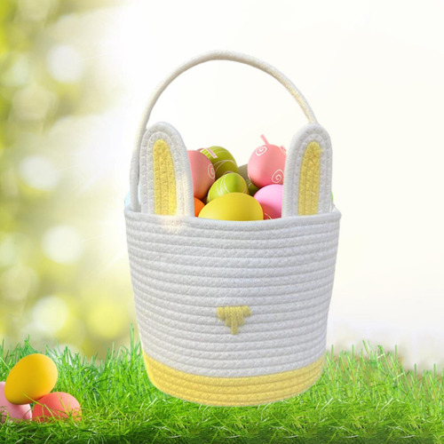 Canasta De Regalo De Pascua De Huevo De Pascua Con Orejas De