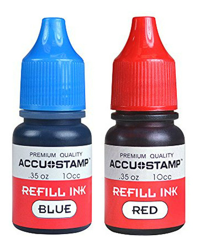 Repuesto De Tinta Accu-stamp Para Sellos Pre-tinta, Azul Y R