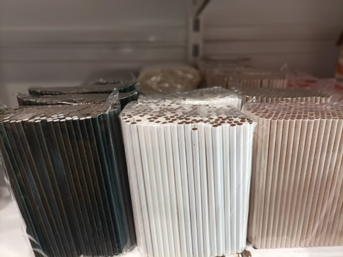 Imagen 2 de 7 de Sorbetes De Papel Ecológicos Biodegradables X 200 Un 8 Mm