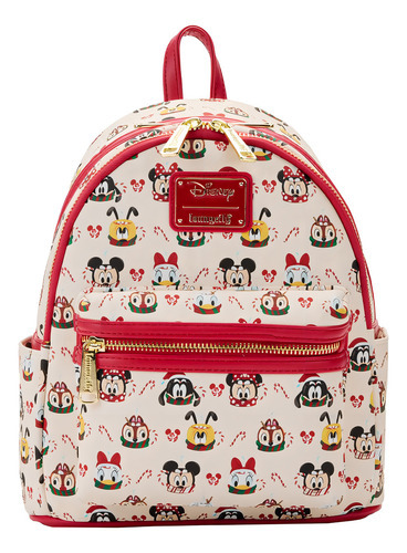 Mini Mochi de chocolate quente Loungefly Disney Minnie e Mickey Mouse. Cor: branco e vermelho