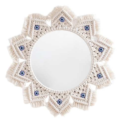 * Espejo De Pared Colgante, Espejo Decorativo Con Flecos De