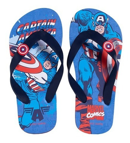 Ojotas Niño Capitan America Tiras Original Marvel®