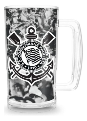 Caneca De Chopp Cerveja 450ml Para Presentear Diversos Temas Cor Transparente Corinthians - Bando De Loucos