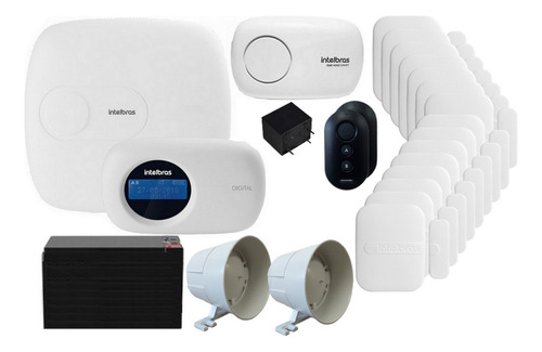 Kit Alarme Intelbras Amt 2018e App Disc 15 Sensor Mag S/ Fio Cor Branco