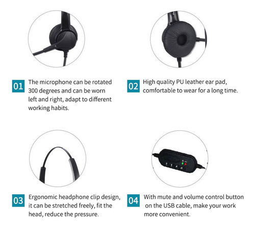 ... Centro De Llamadas Monaura Auriculares Con Cable Usb De
