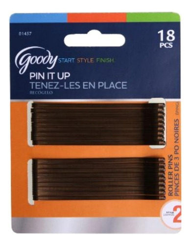 Goody Styling Essentials Bobby Pins, Marrón 18 Unidades (paq