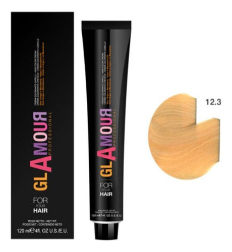 Tinte Glamour 12.3 Rubio Dorado Platino De 120ml + Agua