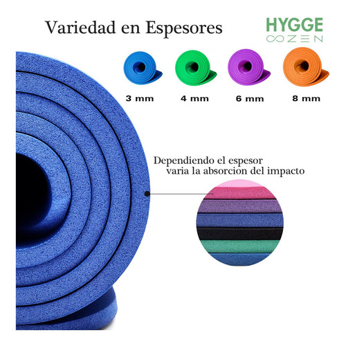 Mat Yoga Colchoneta Pilates Antideslizante Pvc 8mm + Correa