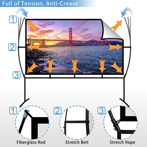 Pantalla De Proyector Con Soporte Plegable Portátil