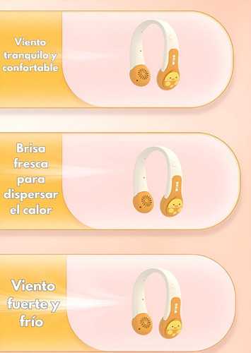 Ventilador Para Cuello Portátil Recargable 3 Velocidades Azul