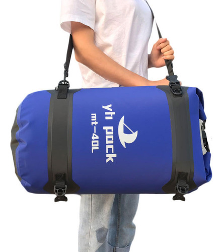 Bolsa De Lona Impermeable Universal Con Amplia Azul 80l