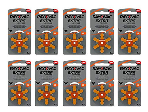 Rayovac Extra Baterias De Audifonos Tamano 13, Paquete De 60