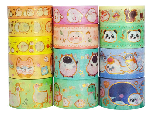 Juego De Cintas Washi De Mascotas Lindas 13 Rollos Cint...