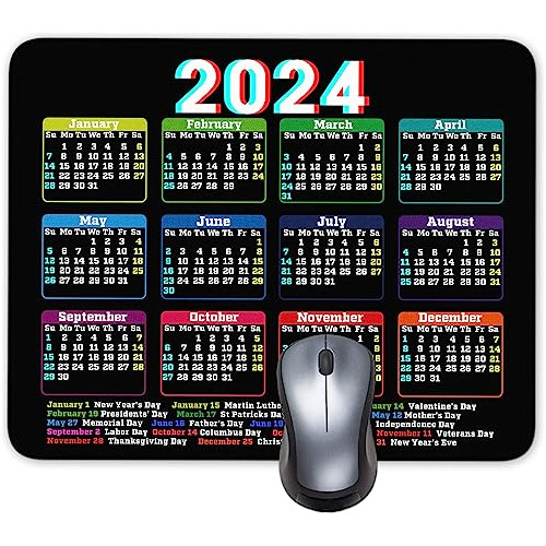 Mouse Pad Calendario 2024, Personalizado, Antideslizante