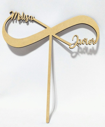 Imagen 2 de 6 de Topper Cake Infinito Casamiento - Mdf / Fibrofacil