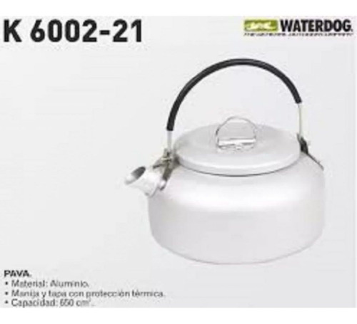 Imagen 2 de 5 de Pava Waterdog K6002-21 Aluminio Manija Y Tapa Térmica Mate