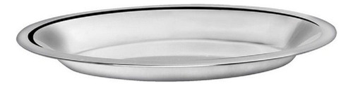 Travessa Oval Funda 40cm Salada Inox Bandeja Servir Porções