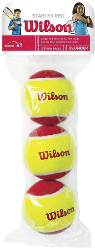 Pack 3 Pelotas Tenis Wilson Starter Red Junior Rojo Aprender