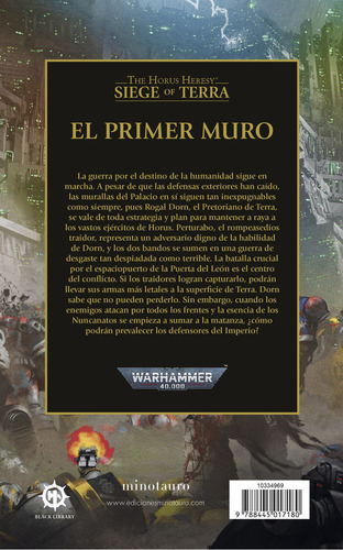 The Horus Heresy: Siege Of Terra Nº 03 El Primer Muro, De Thorpe, Gav. The Horus Heresy: Siege Of Terra, Vol. 1. Editorial Minotauro, Tapa Blanda En Español, 2024