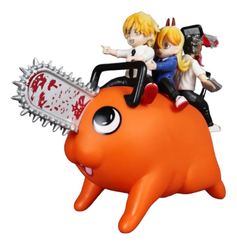 Figura De Pochita Con Denji Y Power - 16 Cm - Chainsaw Man