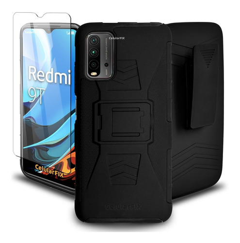 Funda Protector P/ Xiaomi Redmi 9t, Uso Rudo Clip C/ Mica