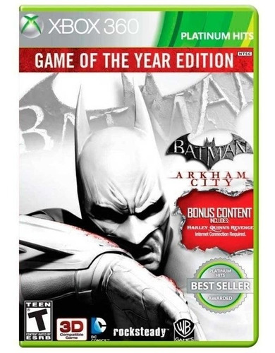 Jogo Batman Arkhan City Xbox 360 Mídia Física Original Novo 